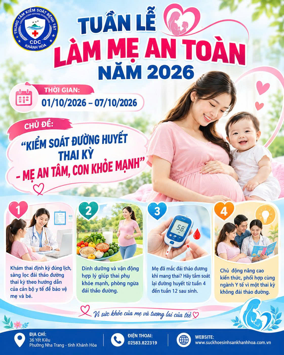 CDC KHÁNH HÒA HƯỞNG ỨNG TUẦN LỄ LÀM MẸ AN TOÀN
